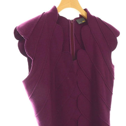 Fendi Scalloped Dress Sleeveless Mimolé Long Wool 42 Purple NR - OS
