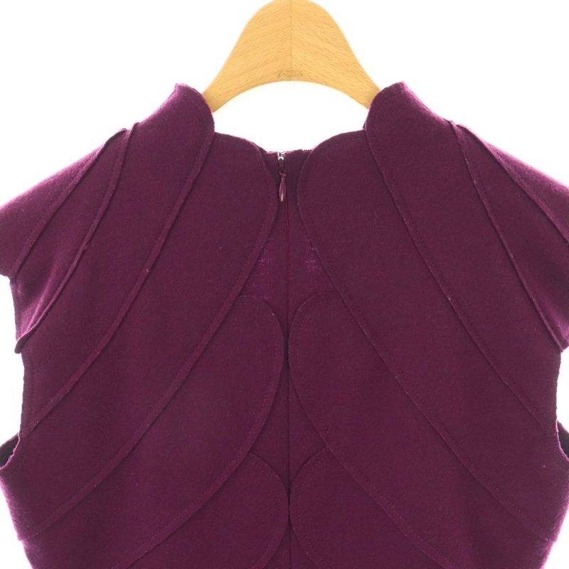Fendi Scalloped Dress Sleeveless Mimolé Long Wool 42 Purple NR - OS