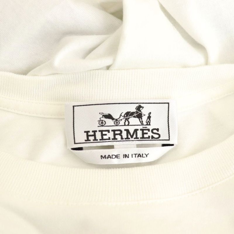 Hermes Printed Pocket T-shirt Cut And Sleeve XS White HK - OS
