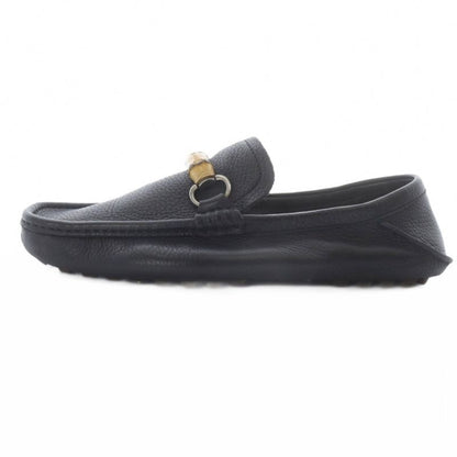 Gucci Bamboo Leather Loafers Square Toe 7 26cm (10.24in) Black