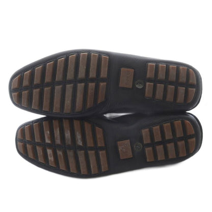 Gucci Bamboo Leather Loafers Square Toe 7 26cm (10.24in) Black