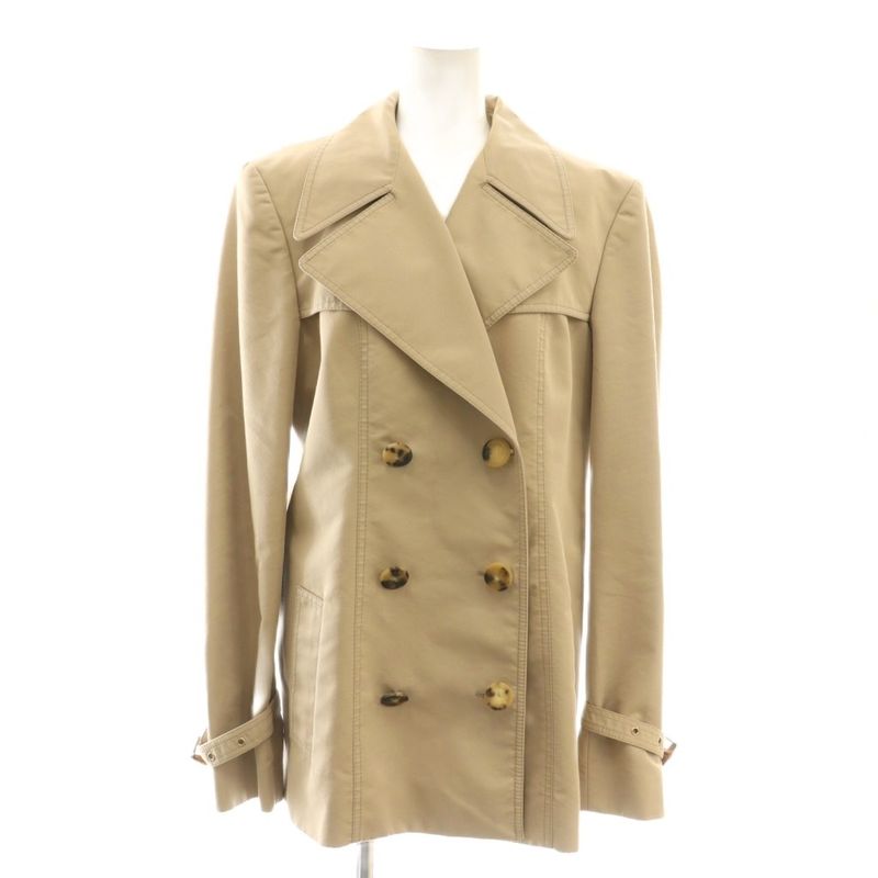 Gucci Short Trench Coat Fully Lined 44 Beige CX - OS