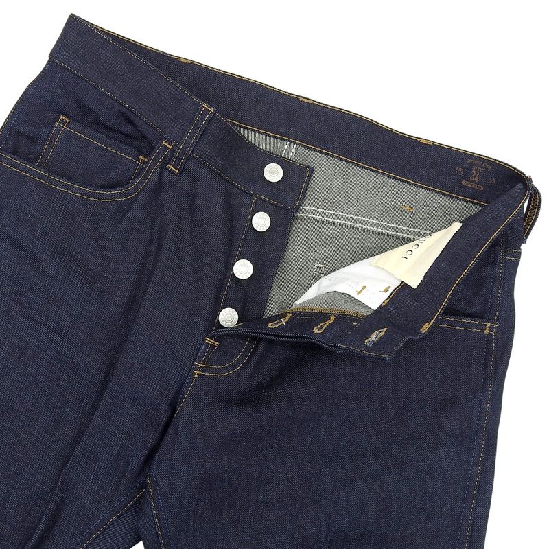 Gucci Web Decoration Button Fly Rigid Denim Pants Bottoms Men's Indigo 34