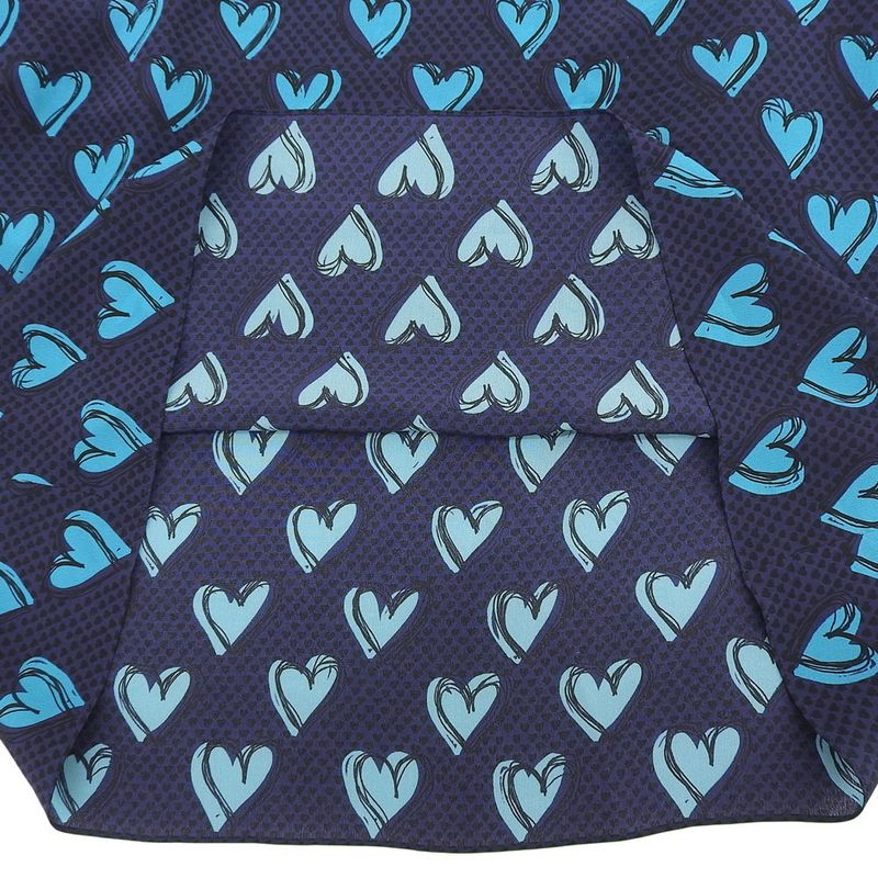 Fendi Heart Pattern Bow Tie Silk Shirt Dress Women Navy 40 Fd9757 A3N2 40
