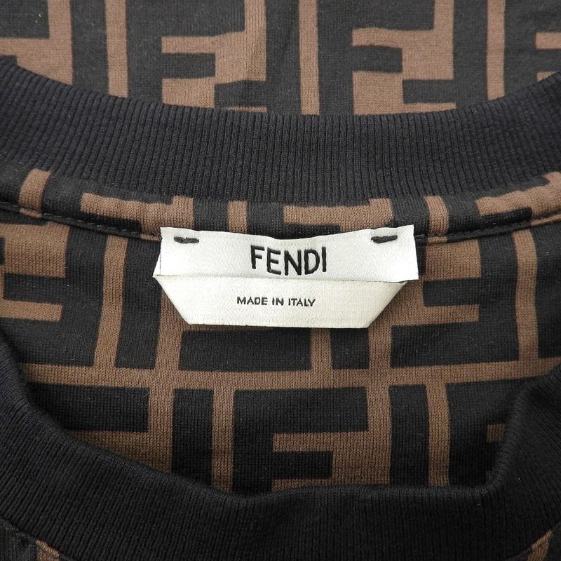 Fendi Zucca Pattern Logo Embroidery T-shirt Top Men's Brown S 19 Fs7074 A5HL S