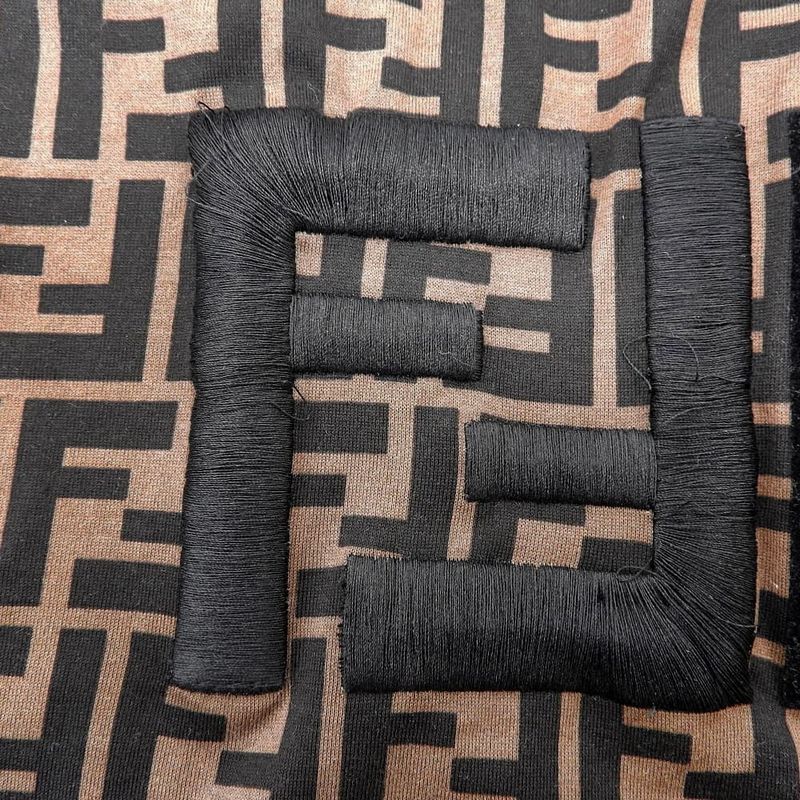 Fendi Zucca Pattern Logo Embroidery T-shirt Top Men's Brown S 19 Fs7074 A5HL S