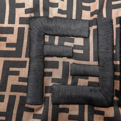 Fendi Zucca Pattern Logo Embroidery T-shirt Top Men's Brown S 19 Fs7074 A5HL S