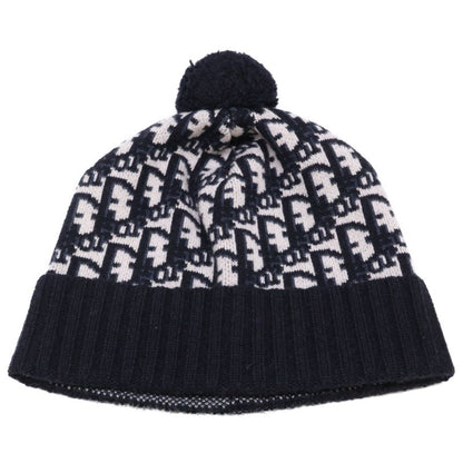 Christian DIOR []25dob701i099 Oblique Cashmere Pompom Beanie Knit Hat