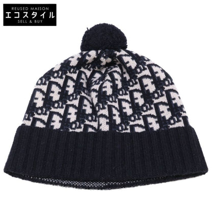 Christian DIOR []25dob701i099 Oblique Cashmere Pompom Beanie Knit Hat