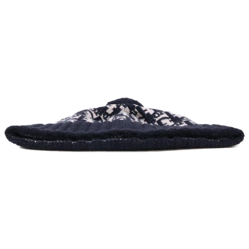 Christian DIOR []25dob701i099 Oblique Cashmere Pompom Beanie Knit Hat