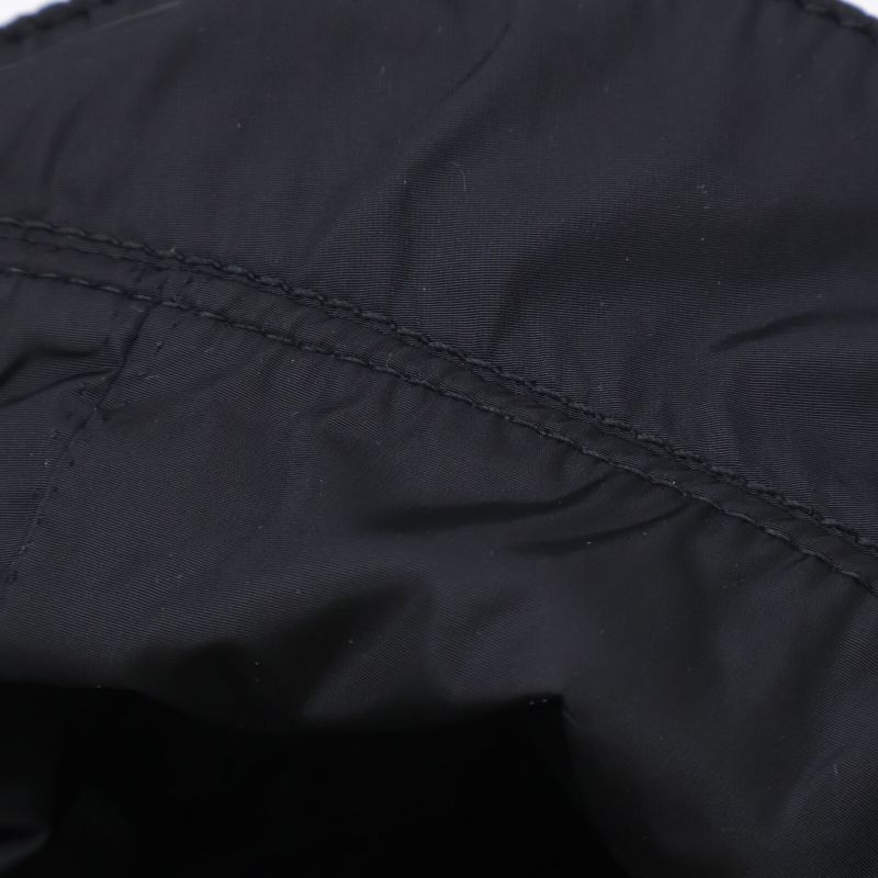 Prada [] Logo Embroidery Leather Belt Nylon Bucket Hat M