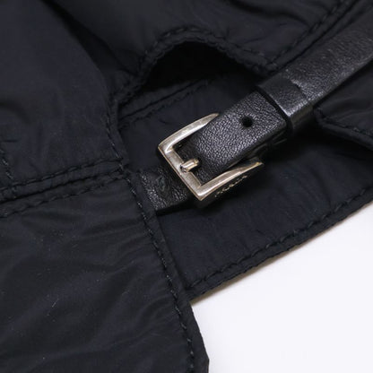 Prada [] Logo Embroidery Leather Belt Nylon Bucket Hat M