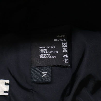 Prada [] Logo Embroidery Leather Belt Nylon Bucket Hat M