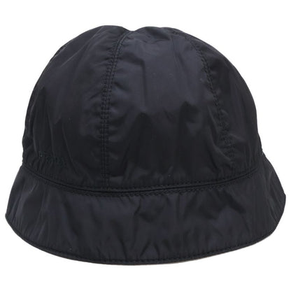 Prada [] Logo Embroidery Leather Belt Nylon Bucket Hat M