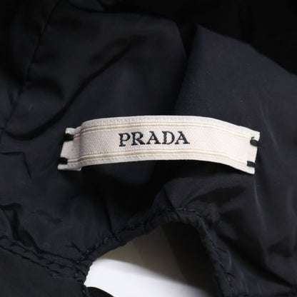 Prada [] Logo Embroidery Leather Belt Nylon Bucket Hat M