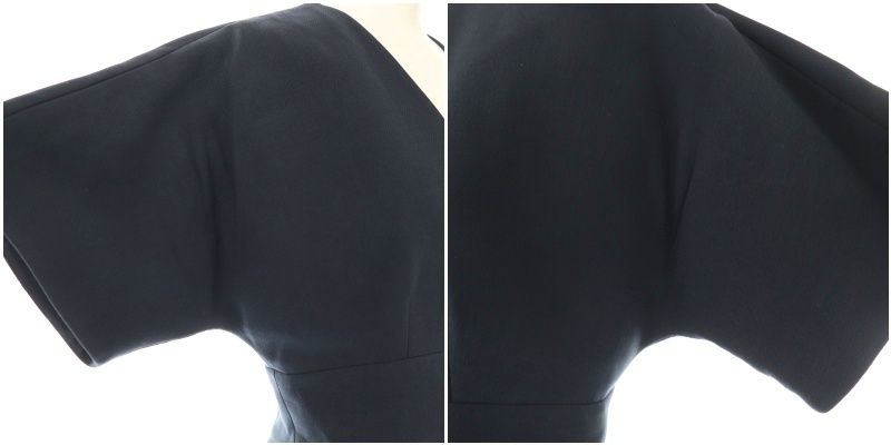 Christian DIOR Cache Coeur Short Sleeve Dress Knee Length Wool Silk Blend 34