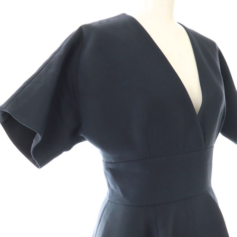 Christian DIOR Cache Coeur Short Sleeve Dress Knee Length Wool Silk Blend 34