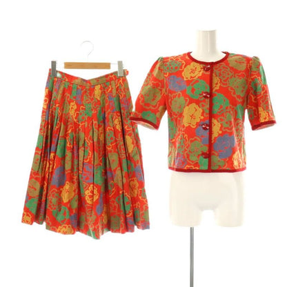 Yves Saint Laurent YVES Saint Laurent Setup Total No Color Jacket Skirt Knee