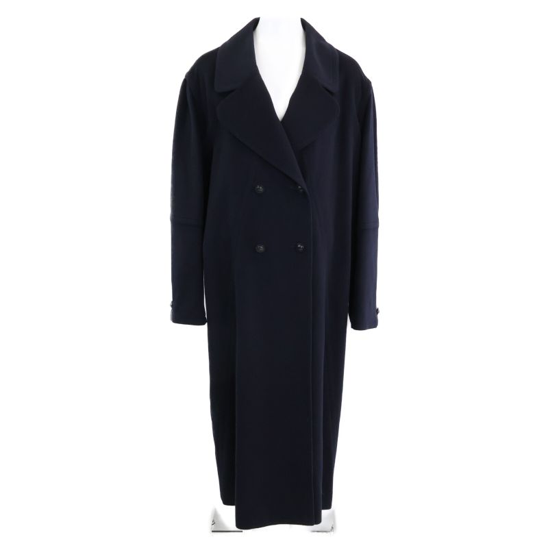Chanel 97A P09298w02368 Coco Mark Button Wool Double Long Coat 38