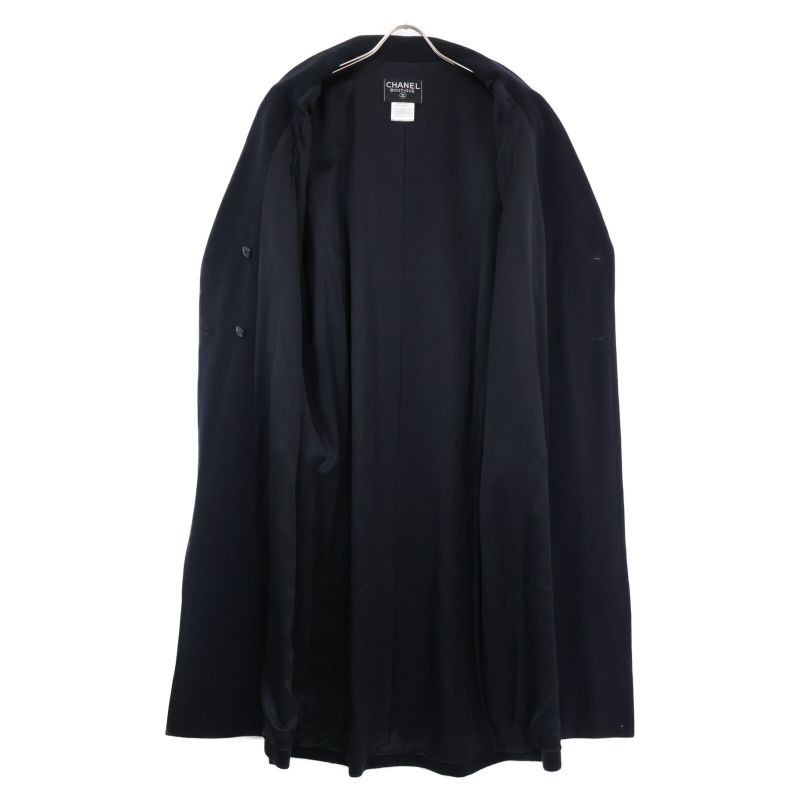 Chanel 97A P09298w02368 Coco Mark Button Wool Double Long Coat 38