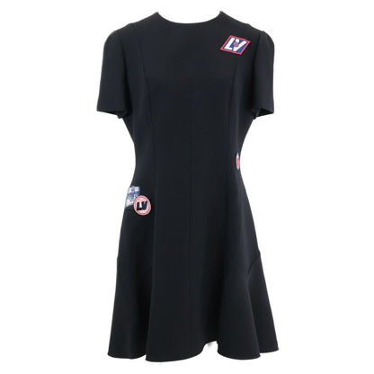 Louis Vuitton Rw201a QRL Wool Silk Patch Skater Dress 40
