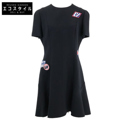 Louis Vuitton Rw201a QRL Wool Silk Patch Skater Dress 40
