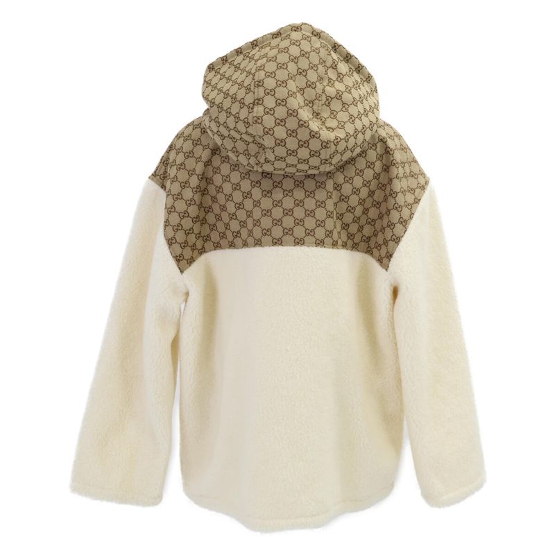 Gucci 24AW 798503 Xjgsi GG Intarsia Wool Fleece Zip L