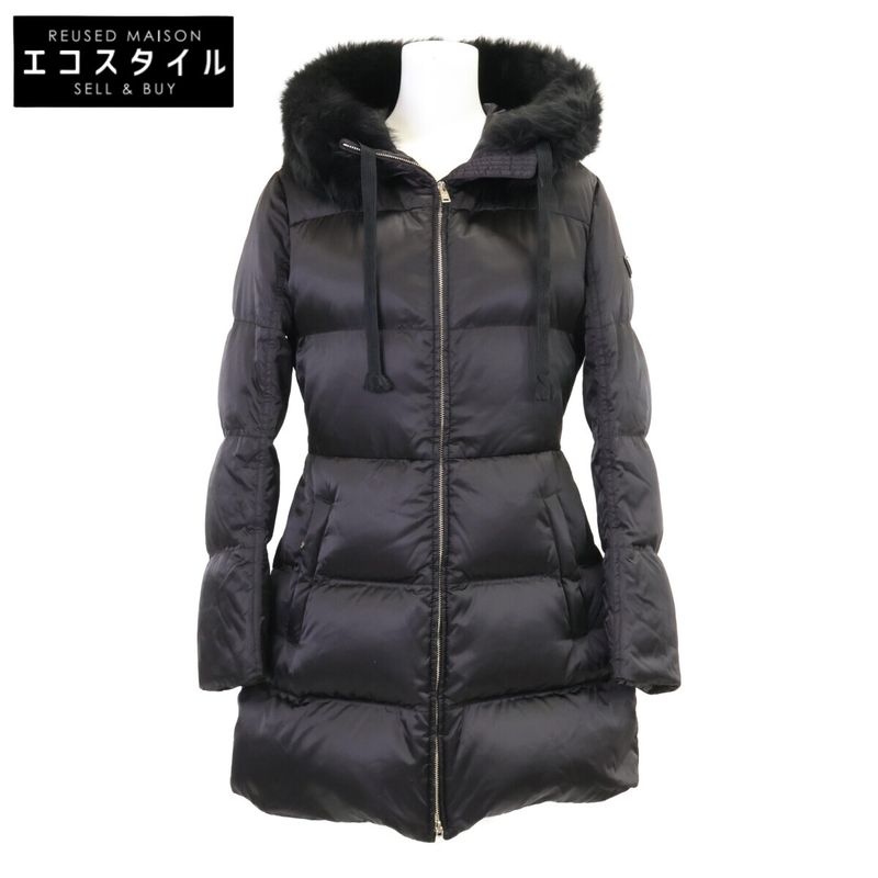 Prada 29p117 Triangle Plate Sheepskin Fur Long Down 38