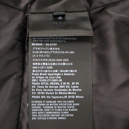 Prada 29p117 Triangle Plate Sheepskin Fur Long Down 38