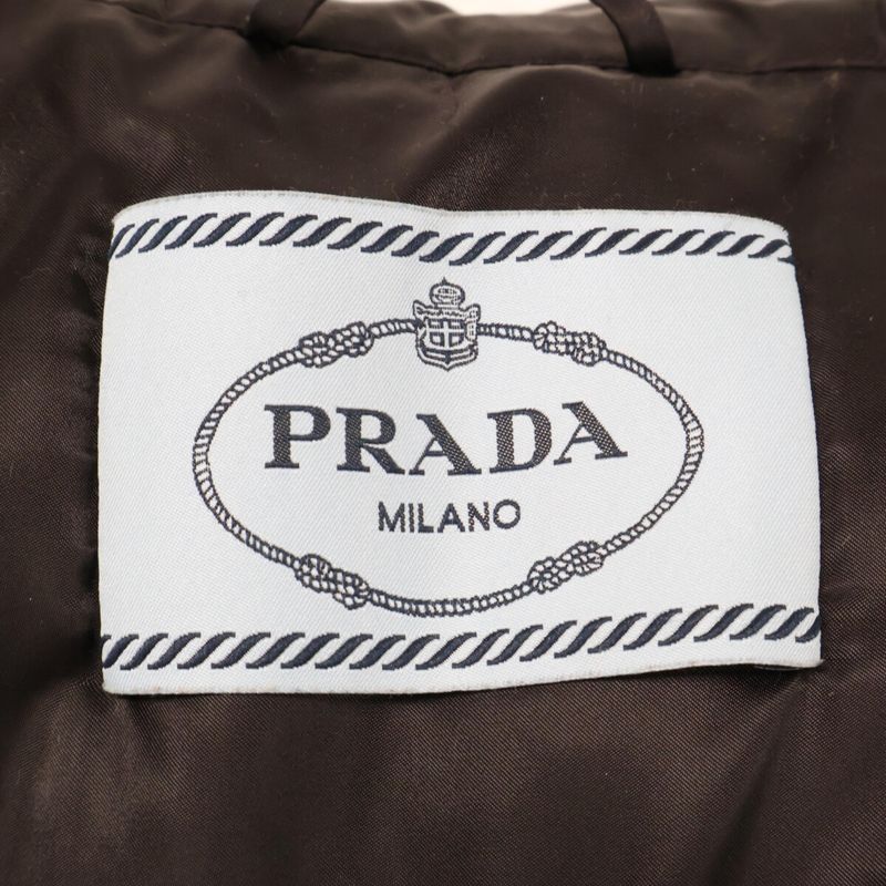 Prada 29p117 Triangle Plate Sheepskin Fur Long Down 38