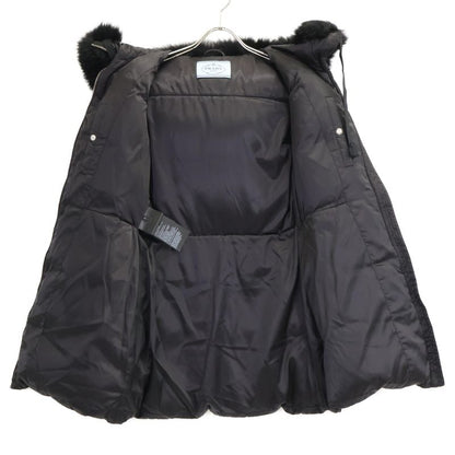 Prada 29p117 Triangle Plate Sheepskin Fur Long Down 38