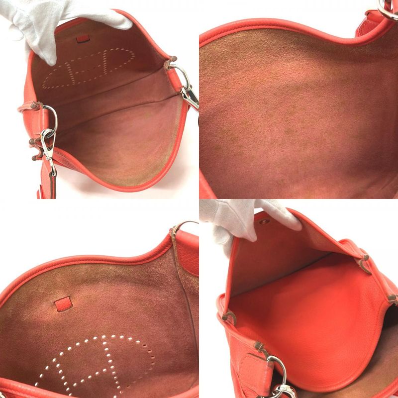 Hermes Shoulder Bag Evelyn PM 3 Taurillon Clemence Rouge Pivoine (estimated) Red
