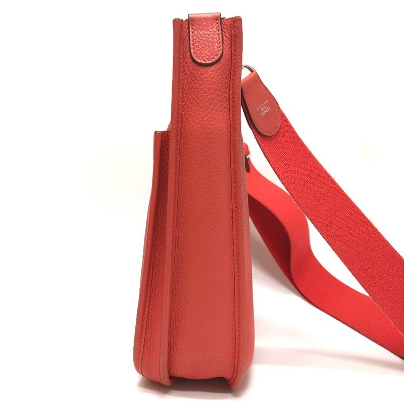 Hermes Shoulder Bag Evelyn PM 3 Taurillon Clemence Rouge Pivoine (estimated) Red