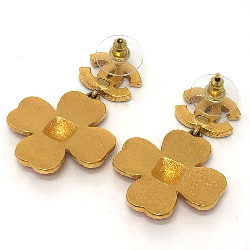 Chanel Earrings Coco Mark Flower Jewelry Accessories Earring Metal Pink And