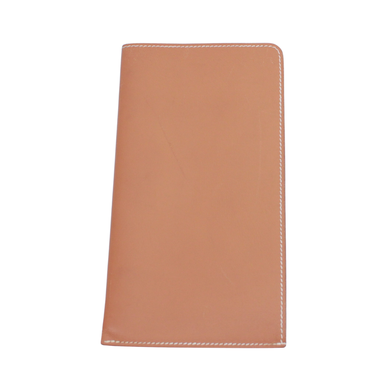 Hermes Billfold Leather Beige Wallet