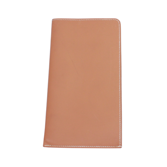 Hermes Billfold Leather Beige Wallet