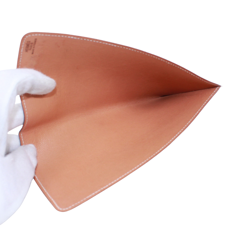 Hermes Billfold Leather Beige Wallet