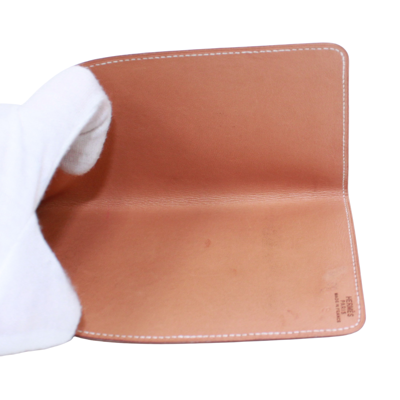 Hermes Billfold Leather Beige Wallet