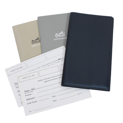 Hermes Notebook Cabas - Leather Navy Wallet (other)