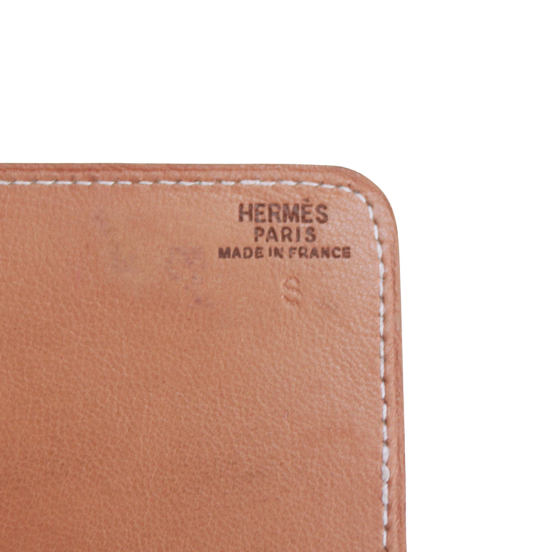 Hermes Billfold Leather Beige Wallet