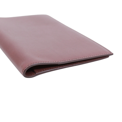 Hermes Notebook Cabas - Leather Brown Wallet - Silver