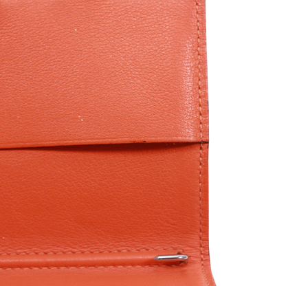 Hermes Agenda Mini Notebook Cabas Leather X Chevre Orange Wallet (other) Silver