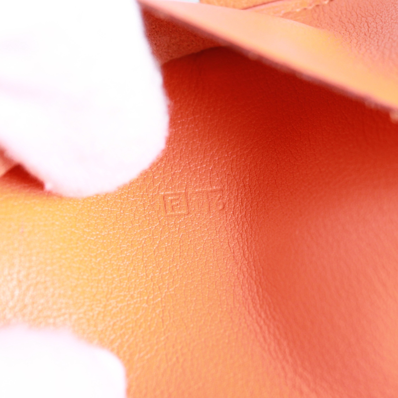 Hermes Agenda Mini Notebook Cabas Leather X Chevre Orange Wallet (other) Silver