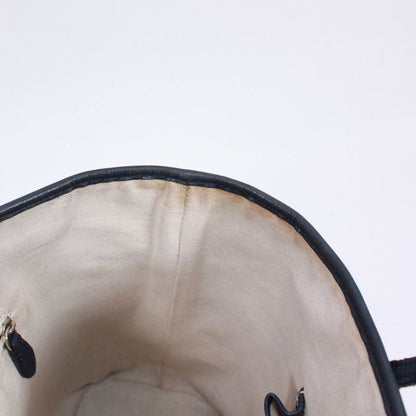 Celine Carriage Leather X PVC Blue Tote Bag Silver Sc-st-0098