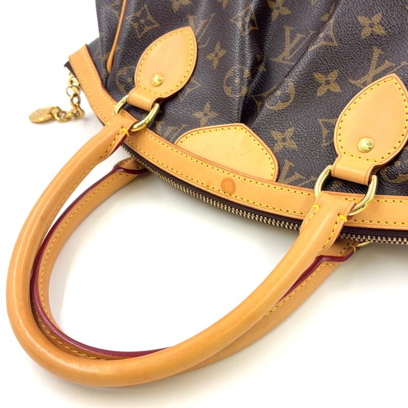 Louis Vuitton Tivoli PM Monogram Leather × PVC Brown Handbag Gold M40143