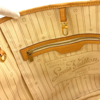 Louis Vuitton Neverfull MM Damier Azure Damier Azure Leather × PVC White Tote