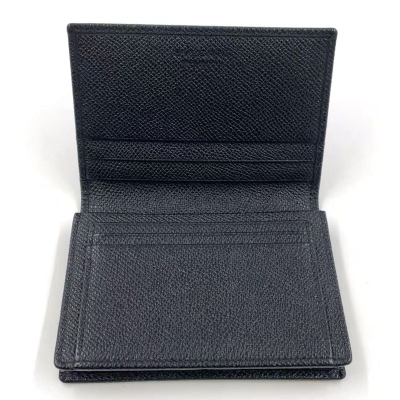 Bvlgari Man Business Card Holder Leather Card Case Silver