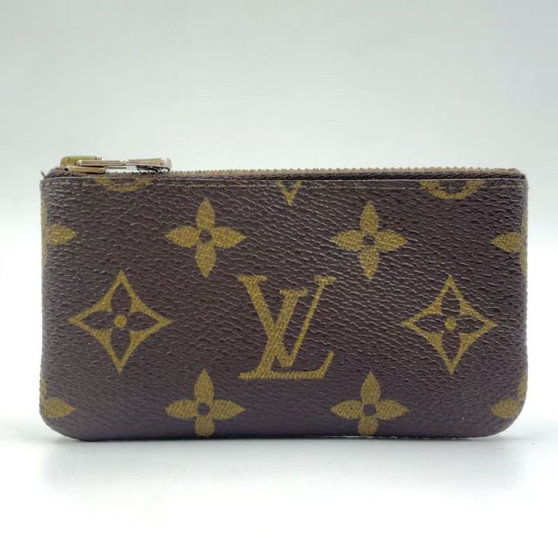 Louis Vuitton Pochette Cles Monogram PVC Brown Coin Case Gold M62650