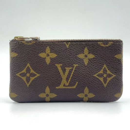 Louis Vuitton Pochette Cles Monogram PVC Brown Coin Case Gold M62650