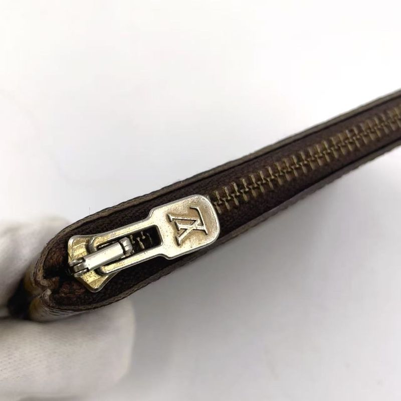 Louis Vuitton Pochette Cles Monogram PVC Brown Coin Case Gold M62650